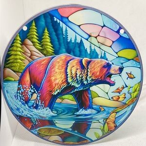 Suncatcher Acrylic Grizzly Bear Wildlife Decor 6” Cabin Decor Gift